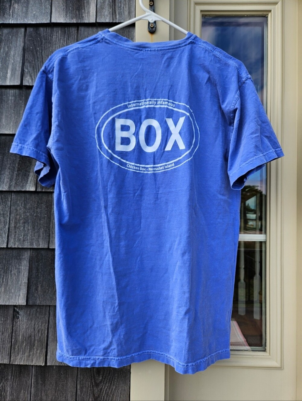 Nantucket Chicken Box Logo Short-Sleeve Crewneck Blue T-Shirt - Size M